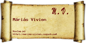 Máriás Vivien névjegykártya